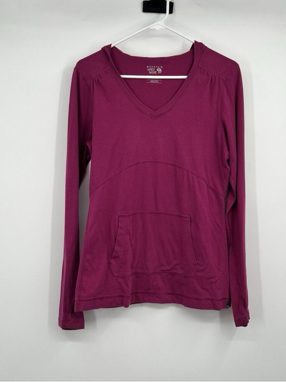 Hanes Women's Long Sleeve V-Neck Pullover Hoodie - Berry Pink